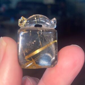Beautiful rutile and pyrite pendant